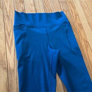 Womens Under Armour leggings royal blue pockets yoga sports workout athletic